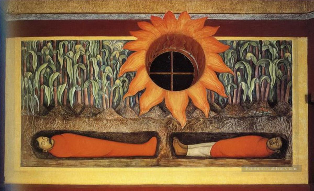 le sang de la révolution ary martyrs fertilisant la terre 1927 Diego Rivera Peintures à l'huile